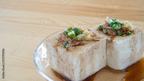 木綿豆腐の冷奴・日本の食べ物