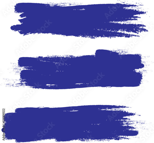 Blue brush stroke set isolated on background. Collection of trendy brush stroke vector for navy blue ink paint, grunge backdrop, dirt banner, watercolor design and dirty texture. Brush stroke vector
