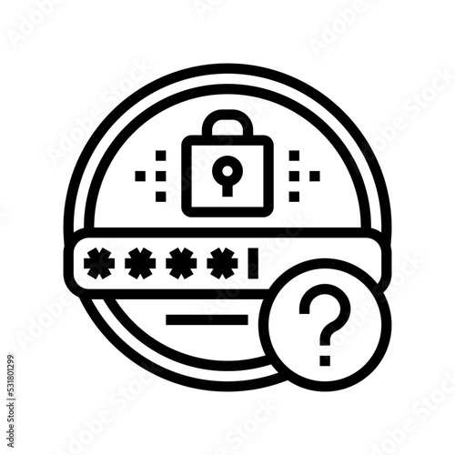 forgot password line icon vector. forgot password sign. isolated contour symbol black illustration