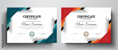 Clean and simple modern certificate template for achievement award
