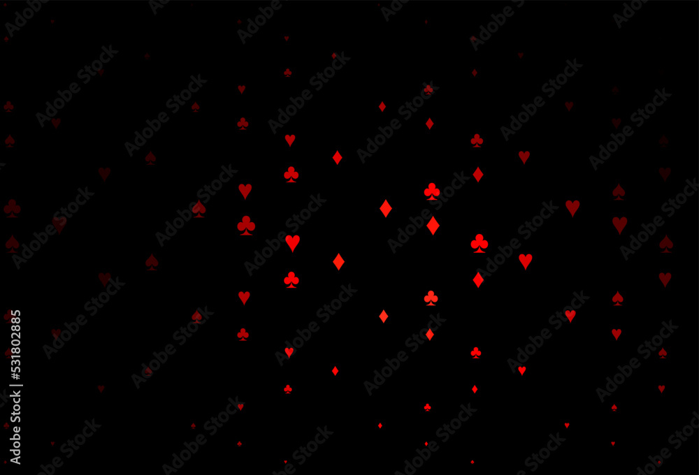 Dark Red vector cover with symbols of gamble. Dark Red vector cover with symbols of gamble.