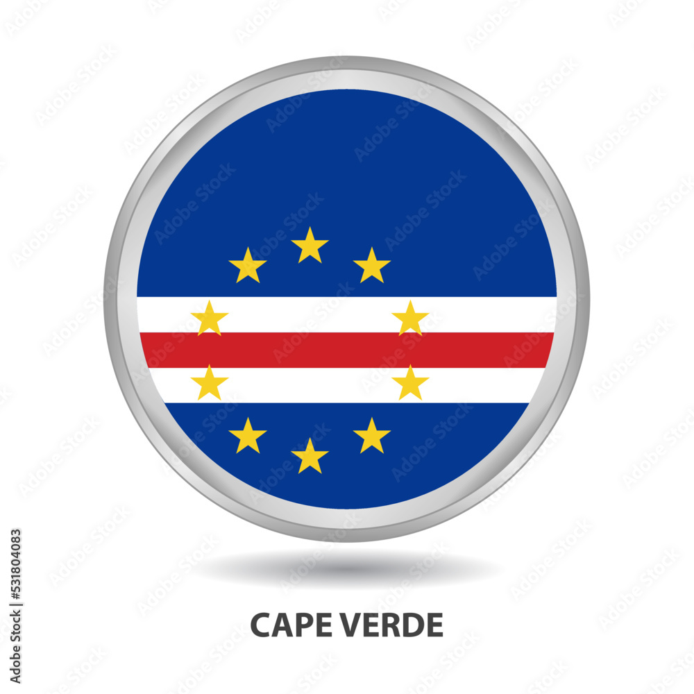 Cape Verde flag badge, icon, button, vector series Cape Verde flag badge, icon, button, vector series