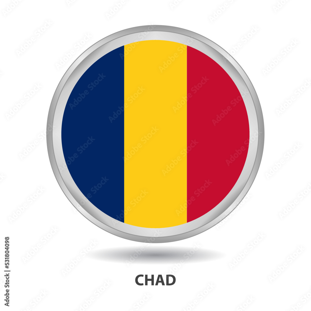 Chad flag badge, icon, button, vector series Chad flag badge, icon, button, vector series