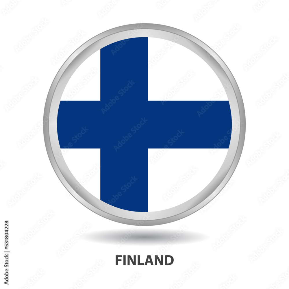 Obraz premium Finland flag badge, icon, button, vector series