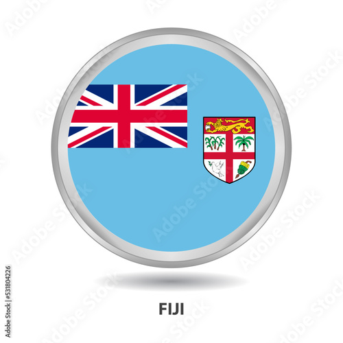Fiji flag badge, icon, button, vector series