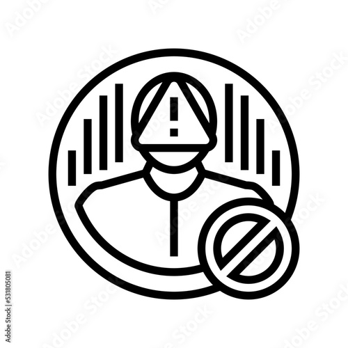 account blocked line icon vector. account blocked sign. isolated contour symbol black illustration