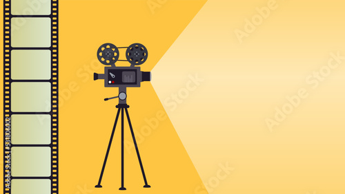 Movie projector and film vector graphics