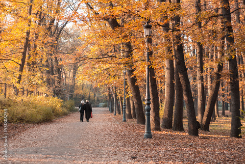 Couple having a walk in Borisova gradina park in Sofia, Bulgaria photo