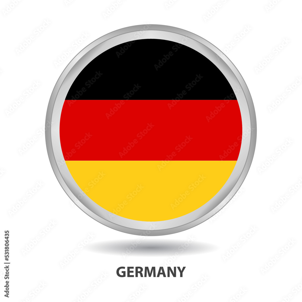 Germany round flag design is used as badge, button, icon, wall painting Germany round flag design is used as badge, button, icon, wall painting
