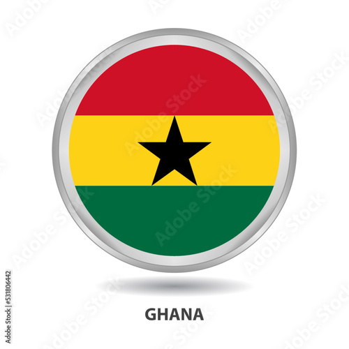 Free Download Ghana round flag design is used as badge, button, icon, wall painting - GFXLoad