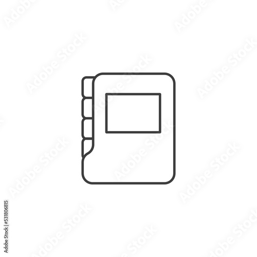 Address book icon design. vector illustration, Phone book vector graphics icon in black color