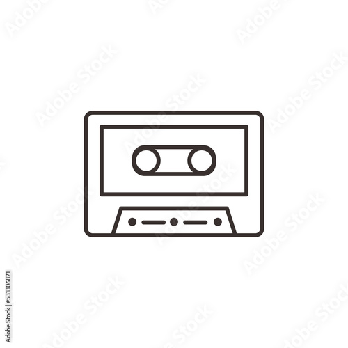 Cassette tape, Audio cassette tape isolated vector old music retro player. Retro music audio cassette 80s blank mix.