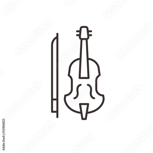 Classical violin, string musical instrument line art vector icon for music apps and websites. Violin linear icon. Thin line illustration. Fiddle. Contour symbol. Vector isolated outline drawing