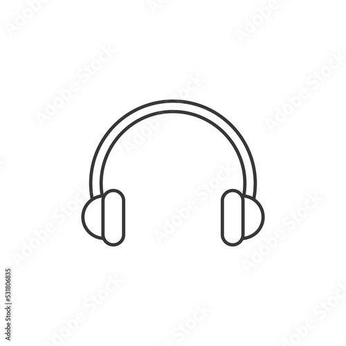 Headphones earphones flat icon. Headset silhouette. earmuffs vector icon