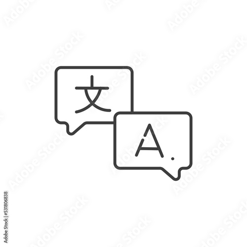 Language translation line icon, outline vector sign, linear pictogram isolated on white. logo illustration