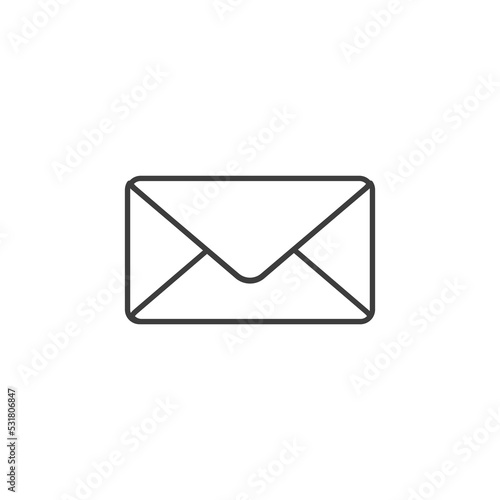 Message envelope line art icon for apps and websites