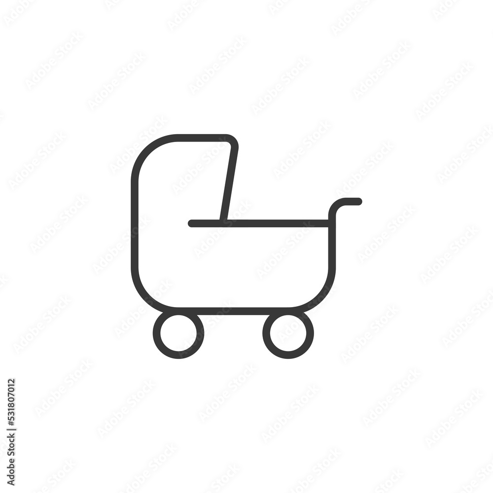 Baby carriage icon. Stroller trolley sign. Pram buggy symbol. Classic flat style. Quality design element. Simple baby carriage icon. Vector Baby carriage icon. Stroller trolley sign. Pram buggy symbol. Classic flat style. Quality design element. Simple baby carriage icon. Vector