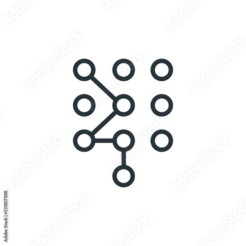 A glyph icon of pattern password, security concept, Pattern passcode concept Isolated Line Vector Illustration editable Icon