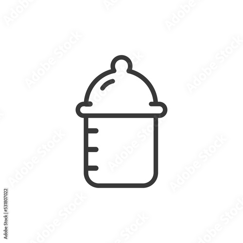 Baby milk bottle line art icon for apps and websites. baby bottle icon