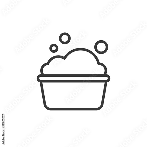 Bath tub, jacuzzi icon suitable for info graphics, websites and print media and interfaces. Line vector icon. Bowl for washing. Dry cleaning single icon © fanisa