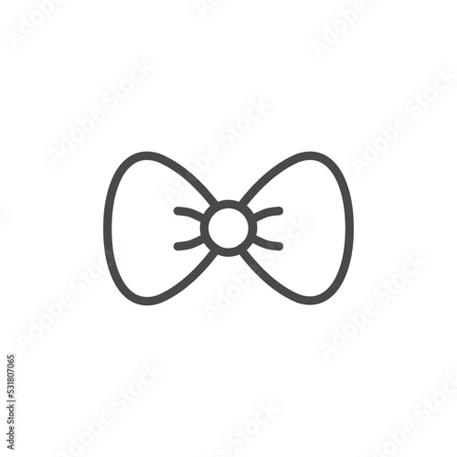 festive bow icon. Illustration with a baby bow on a white isolated background.