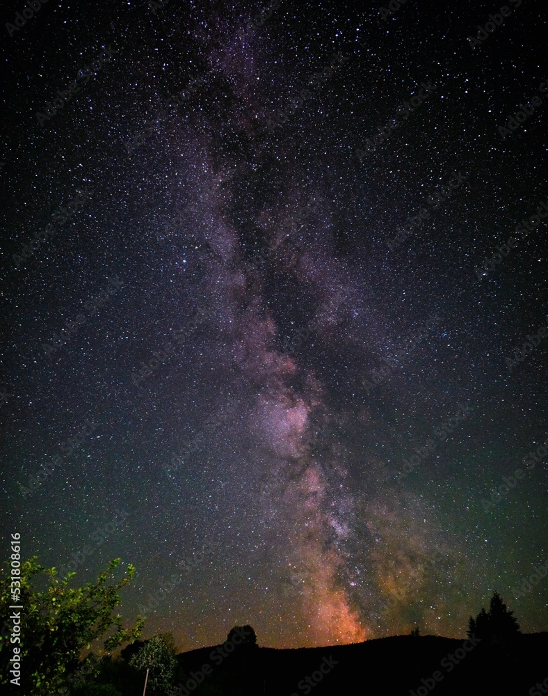 Milky way galaxy view from the top of the mountain.