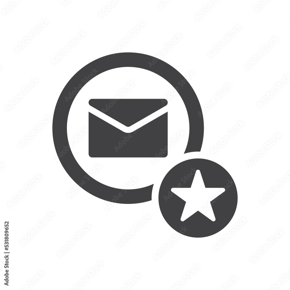 Favorite Email Icon - Message With Star Icon Favorite Email Icon - Message With Star Icon
