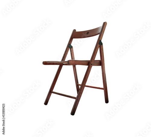 Home and office wooden chair isolated on transparent background - PNG format.