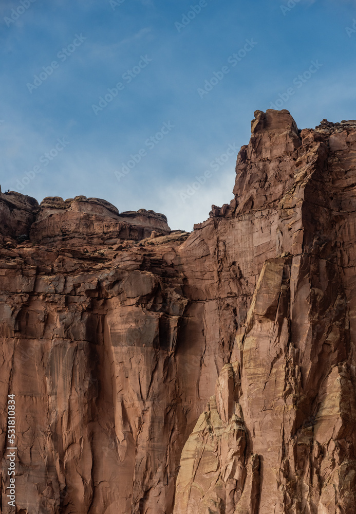 Blue Sky Above Red Cliffs In Capitol Reef