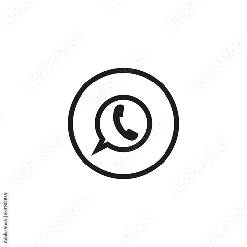 Handset message. Speaker icon. Communication  internet concept. Call symbol. Vector illustration. stock image. 