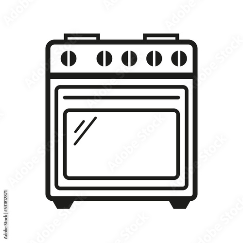 kitchen stove icon. Vector illustration. stock image. 