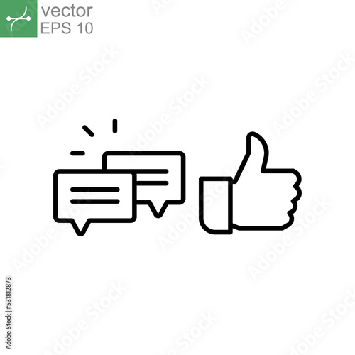 likes with comment icon solid symbol. Approve symbol in dialog forum community. social media equipment sign for give positive feedback and like. Vector illustration. Design on white background. EPS10