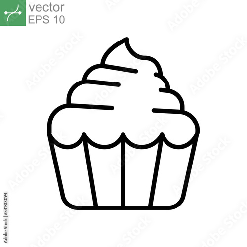 cupcake icon solid. Fresh Bakery cream cake silhouette can be use for restaurant, bread and pastry shop. Sweet Confectionery, Muffin snack. Vector illustration. Design on white background. EPS10