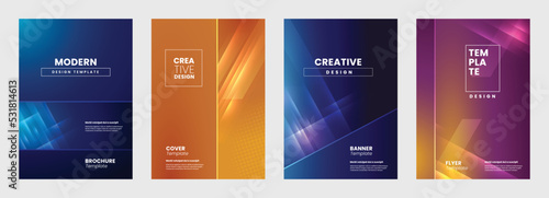 Brochure cover template design, modern abstract covers set, minimal covers design. Colorful geometric background, cover design of business flyer, and magazine in vector illustration.