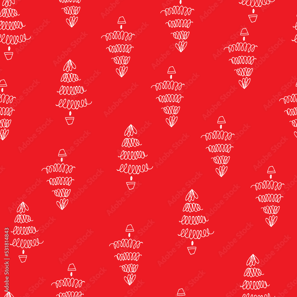 Brush painted stylized trees for New Year and Christmas greeting cards, wrapping holiday design Brush painted stylized trees for New Year and Christmas greeting cards, wrapping holiday design