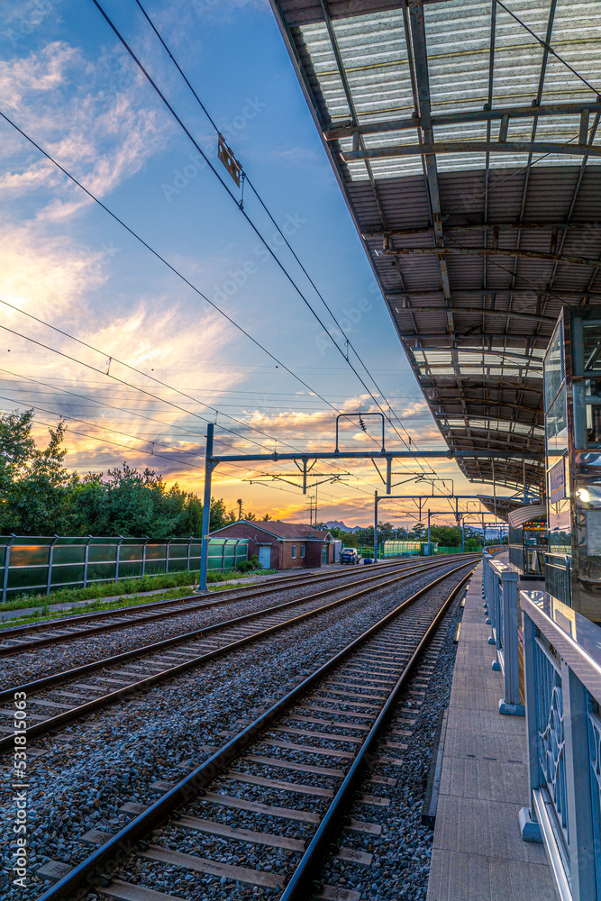 Fototapeta premium 지하철 철로