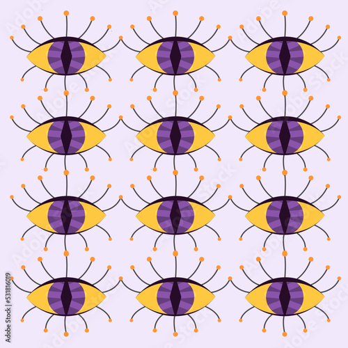 Magic eye of a witch on a light background