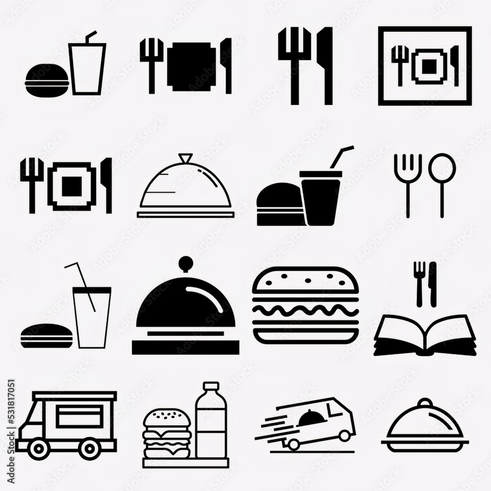 Big set of food icons Big set of food icons