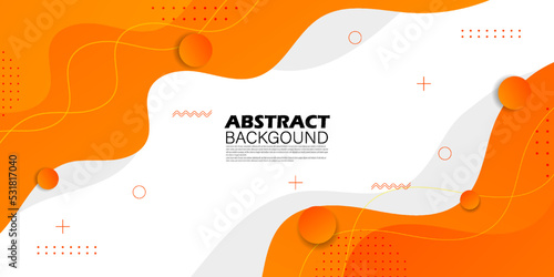 Modern colorful template banner background with geometric element and gradient orange color. Design with liquid shape.Eps10 vector photo