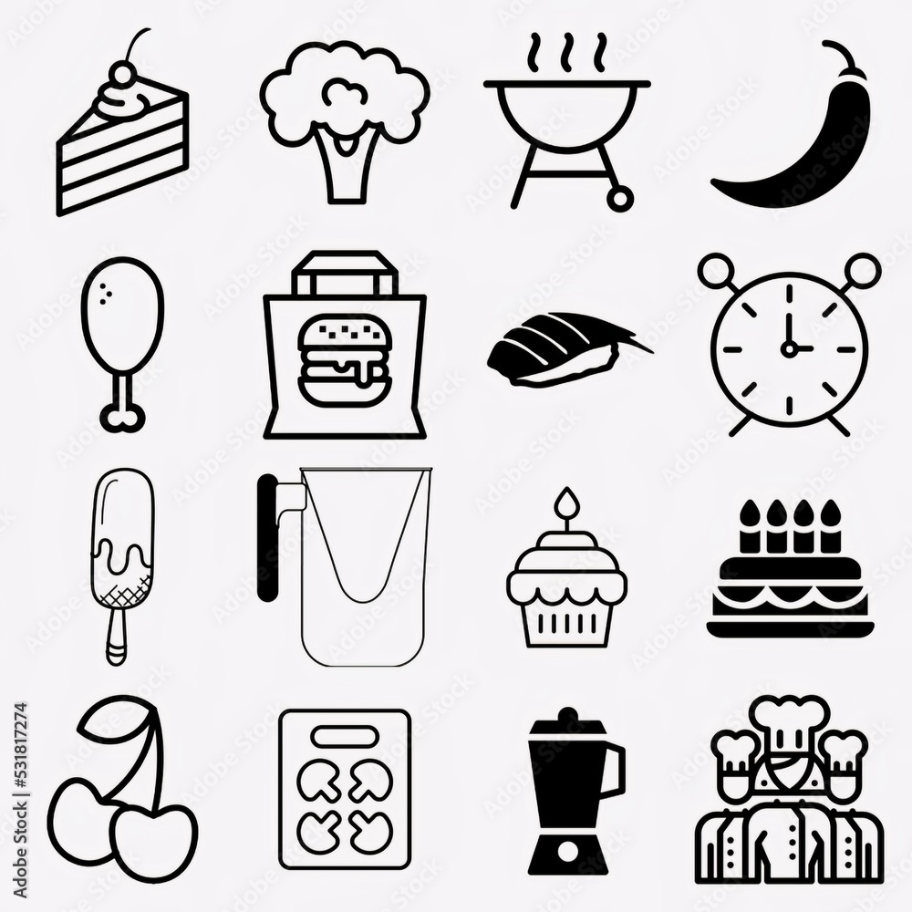 Big set of food icons Big set of food icons