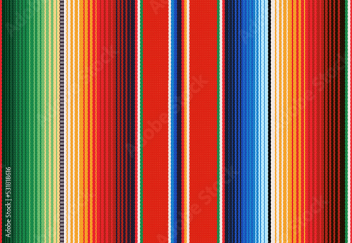 Mexican blanket stripes seamless pattern. Colorful ethnic mexican poncho