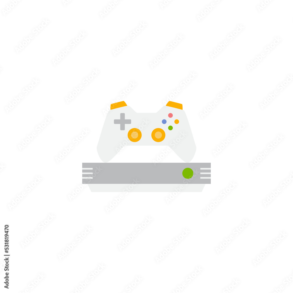 Gaming console icon in color, isolated on white background Gaming console icon in color, isolated on white background