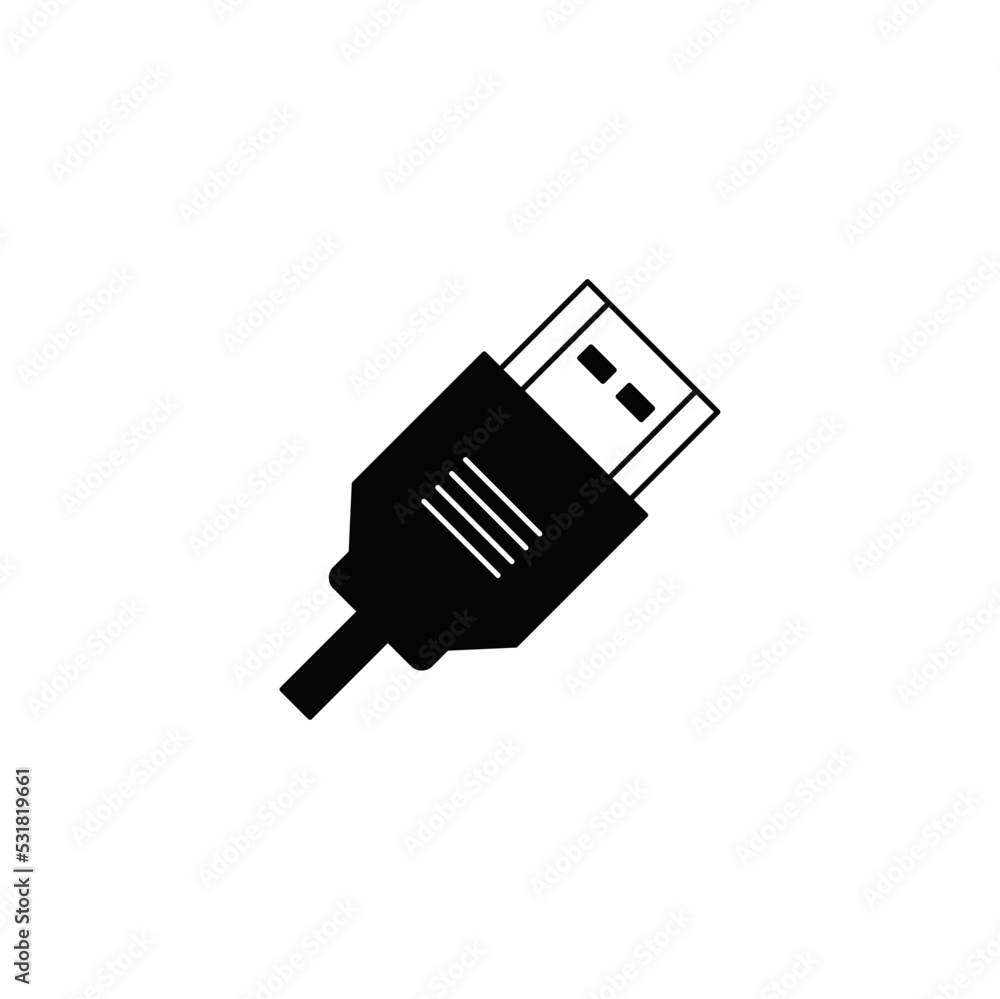 Hdmi male icon in black flat glyph, filled style isolated on white background Hdmi male icon in black flat glyph, filled style isolated on white background
