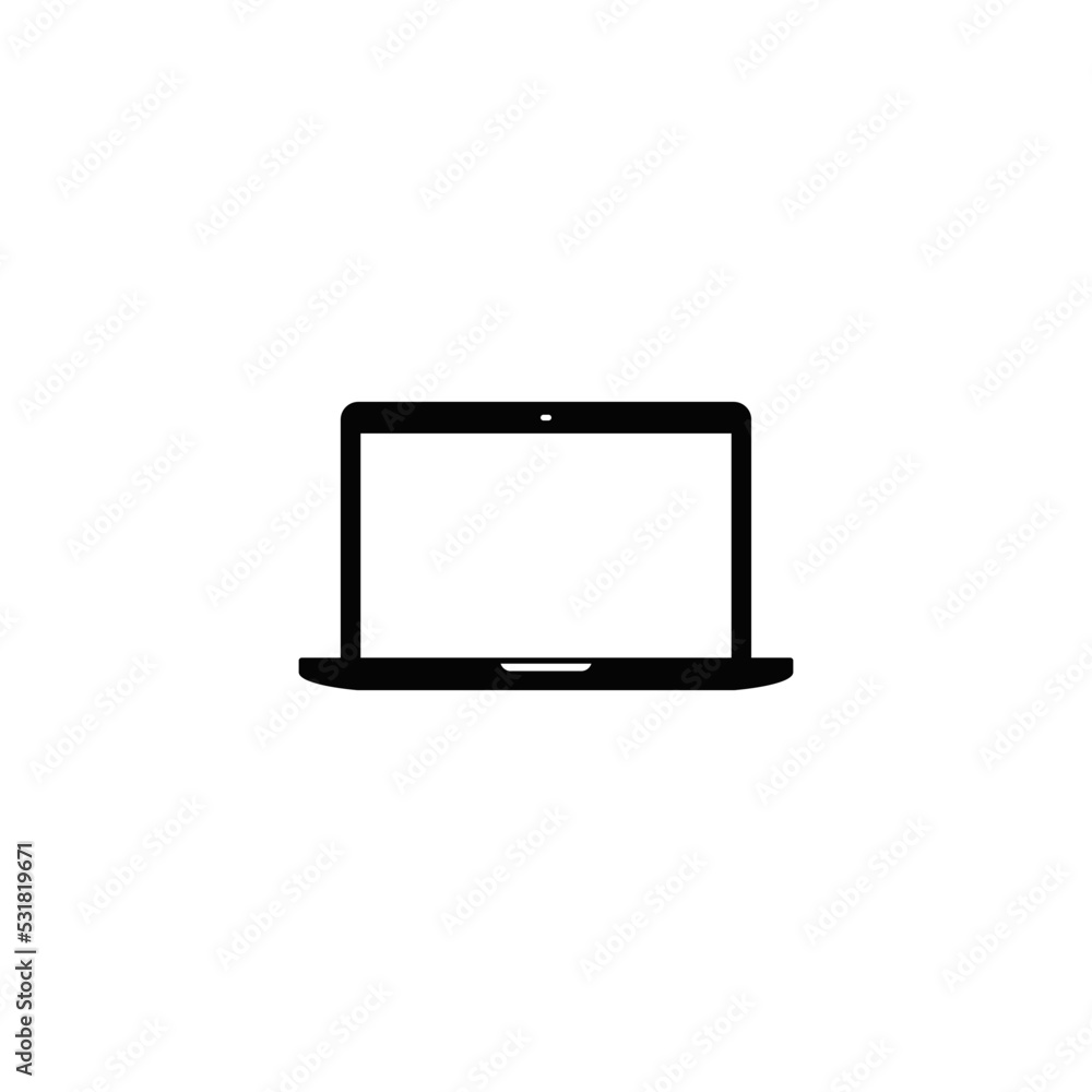 Laptop, Notebook icon in black flat glyph, filled style isolated on white background Laptop, Notebook icon in black flat glyph, filled style isolated on white background