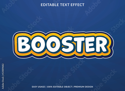 booster text effect editable template use for business logo and brand