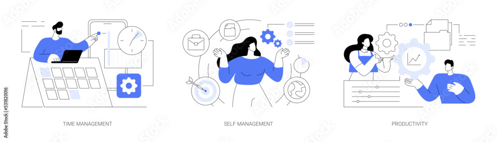 Productivity software abstract concept vector illustrations. Productivity software abstract concept vector illustrations.
