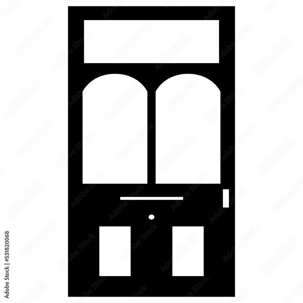 Front door png illustration. Architectural facade icon, symbol, object, sign, sticker. Black silhouette. Simple pictogram, pictograph. New address card. Change of address. Front door png illustration. Architectural facade icon, symbol, object, sign, sticker. Black silhouette. Simple pictogram, pictograph. New address card. Change of address.