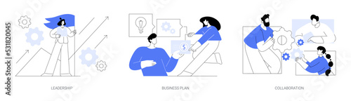 Startup development abstract concept vector illustrations.