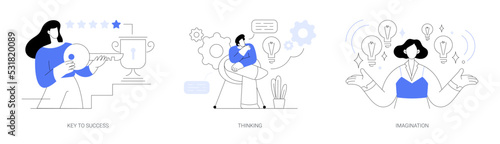 Personal and professional growth abstract concept vector illustrations.