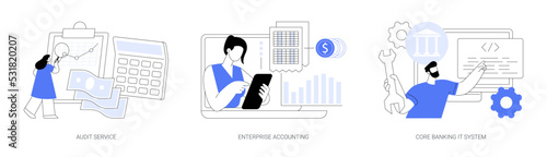Business finance abstract concept vector illustrations.